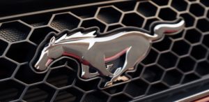 Mustang branding on a grille