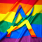 LGBT Pride Month 2021 Arkside logo on a rainbow flag